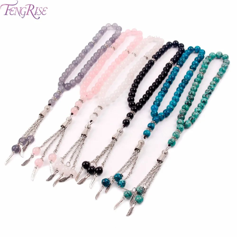 FENGRISE Хрустальный Мусульманский Tasbih Рамадан молитвенный браслет с веревкой на