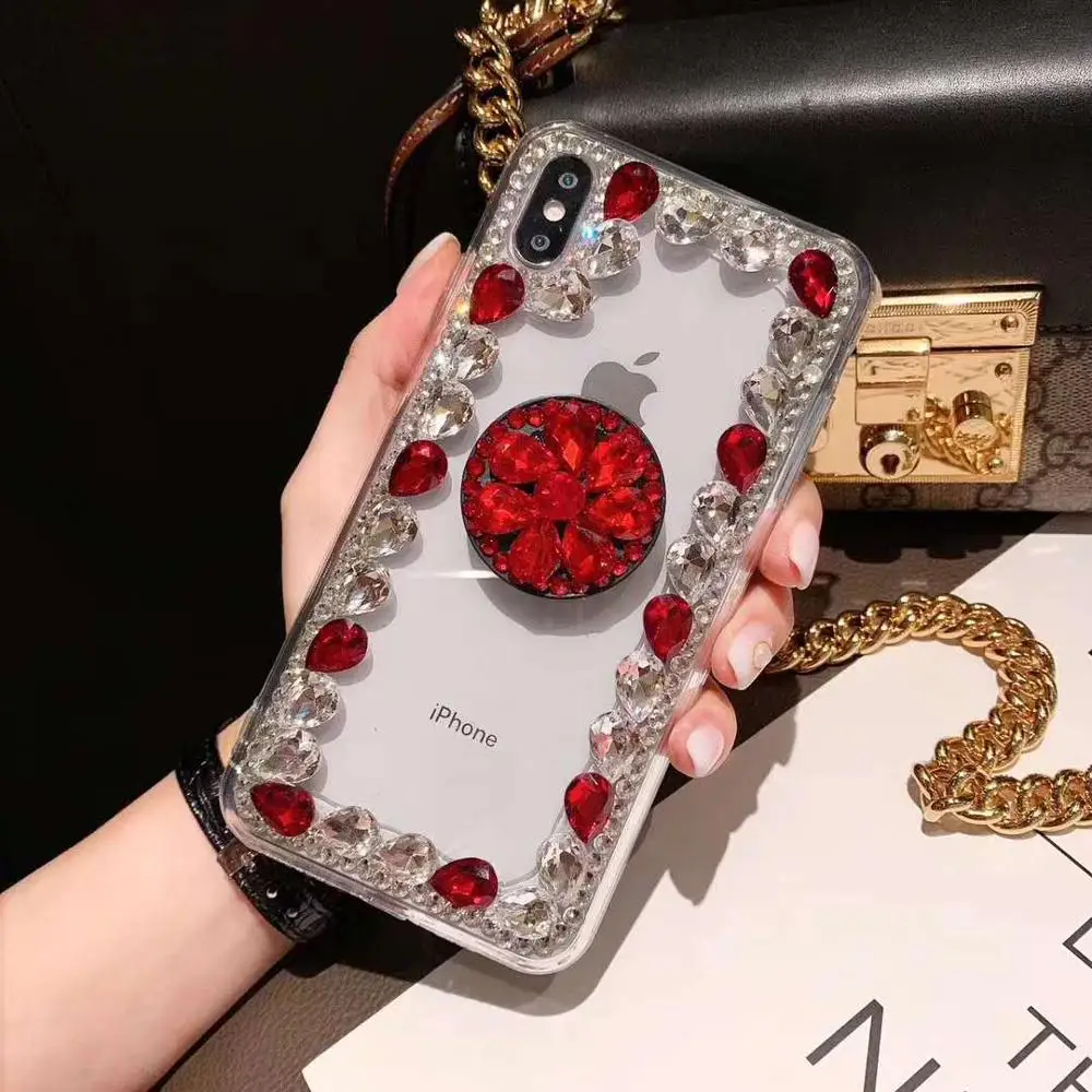 Блестящий Алмазный держатель чехол для iPhone 12 Mini 11 Pro Max XR XS MAX X 8 7 6 6S Plus телефона