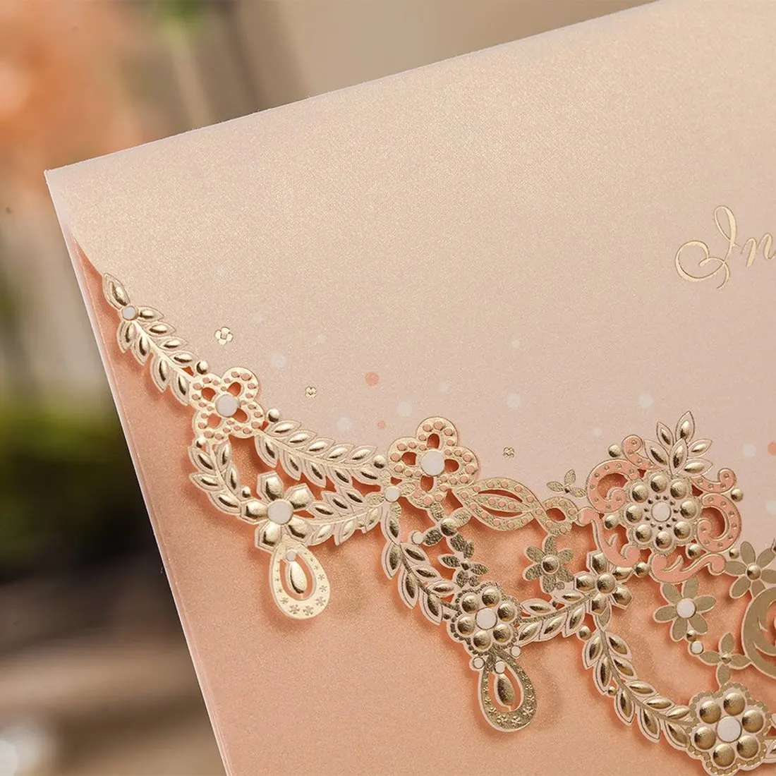 100 шт Румяна цветочные Розовые лазерные свадебные пригласительные открытки