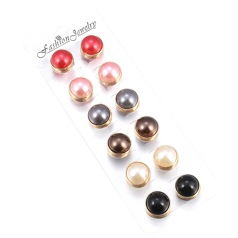 Прочная Магнитная брошь 6 цветов Микс жемчуга элегантная мусульманская булавка