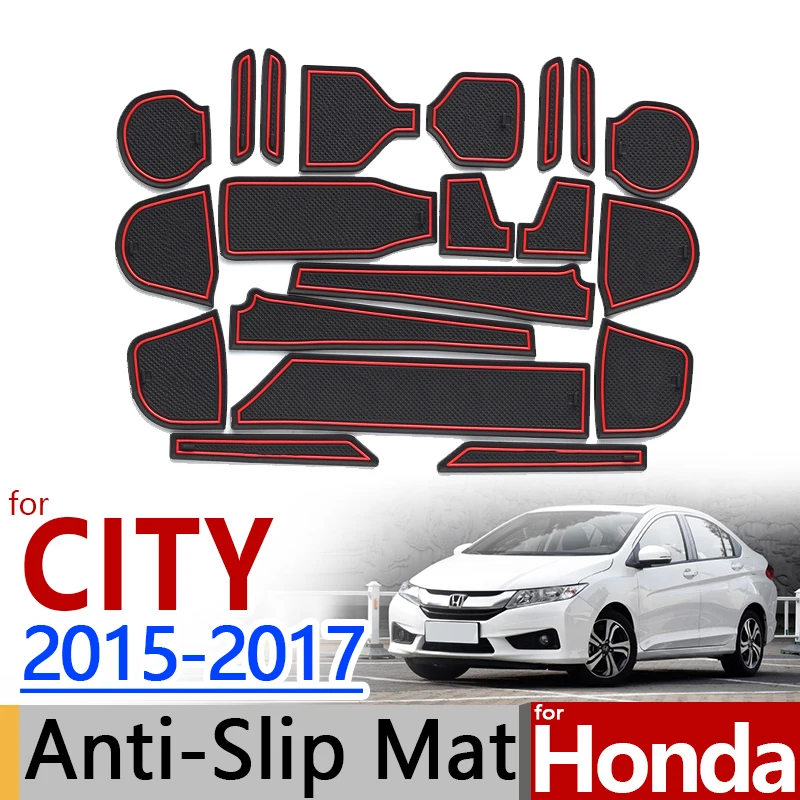 Противоскользящие коврики резиновая чашка Подушка дверь паз коврик для Honda City 2015