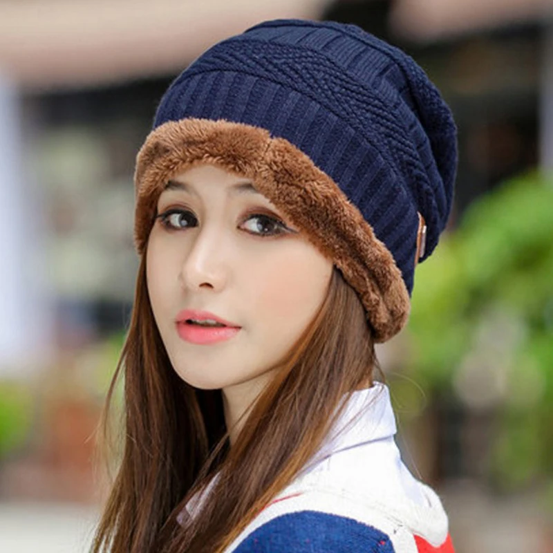

Winter Warm Knit Ski Cap Scarf Set Men Women Fashion Baggy Beanie Hat Neckerchief Unisex Beanie Hat
