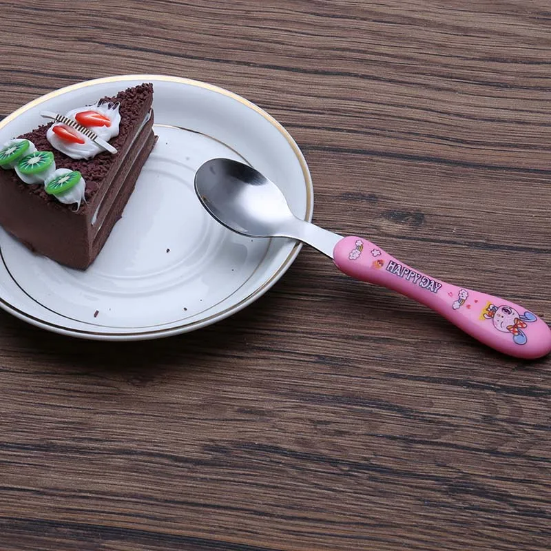 Детский милый мультяшный набор из 3 предметов нержавеющая сталь кофе пустыня