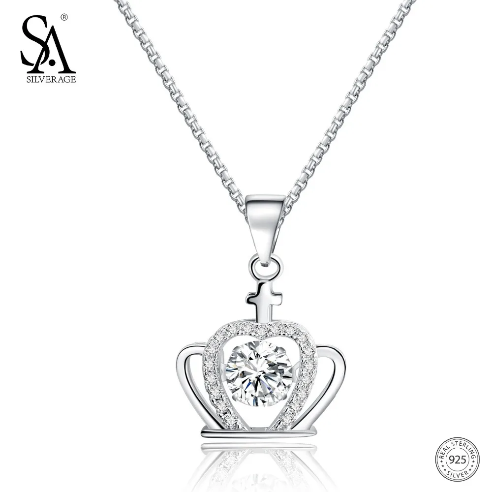 Женское ожерелье с кулоном в виде короны из серебра 925 пробы|necklace designer|necklaces for