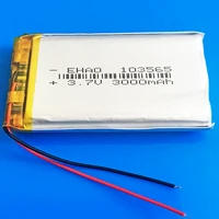 3 7v 3000mah 103565 lipo polymer lithium rechargeable battery cells for gps power bank tablet pc pad pda laptop speaker recorder
