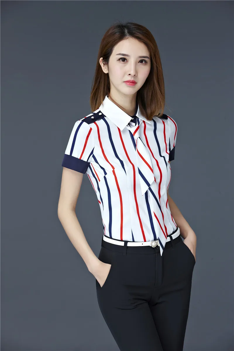 2017 Summer Fashion Striped Formal OL Styles With Tops And Pants For Ladies Work Wear Female Trousers Sets Suits | Женская одежда