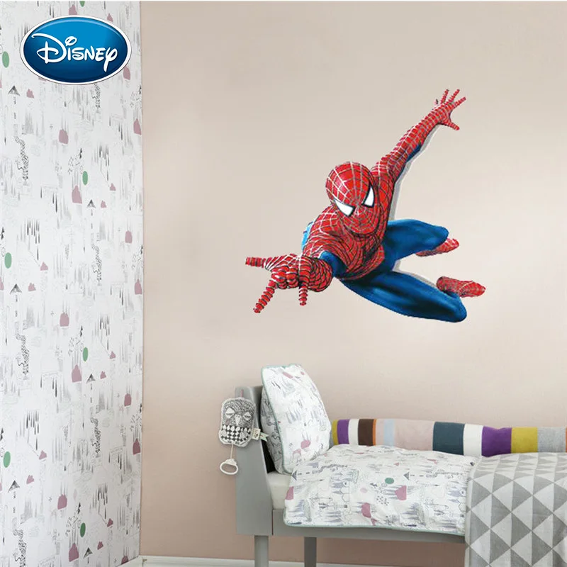 Стикер Человек паук Disney мультяшная наклейка для детской комнаты большая Съемная