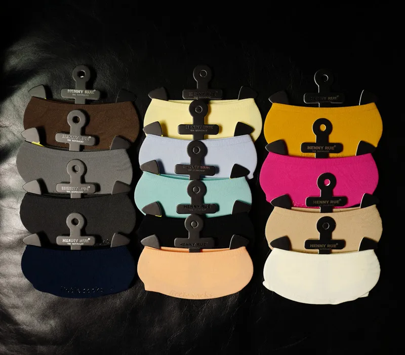 Нескользящие носки-невидимки бархатные носки с якорем волшебные многоцветные