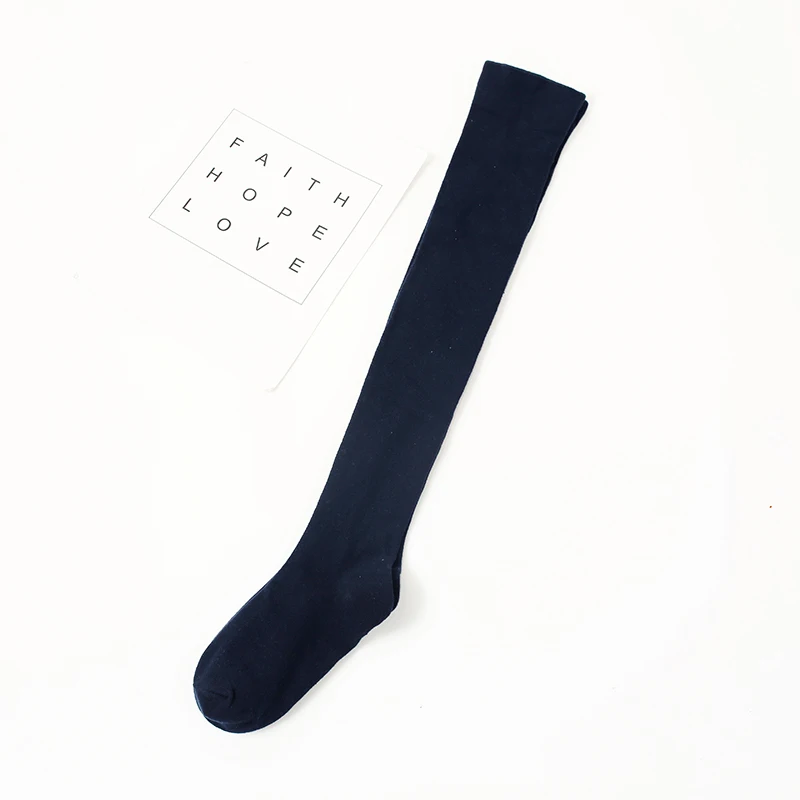 navy blue Осень-зима, сексуальные тонкие теплые чулки, женские облегающие длинные гольфы, хлопковые чулки для молодых женщин, спортивная одежда - Цвет: navy blue