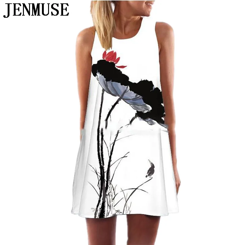 Женское мини-платье Jenmuse летнее платье с цветочным принтом в богемном стиле