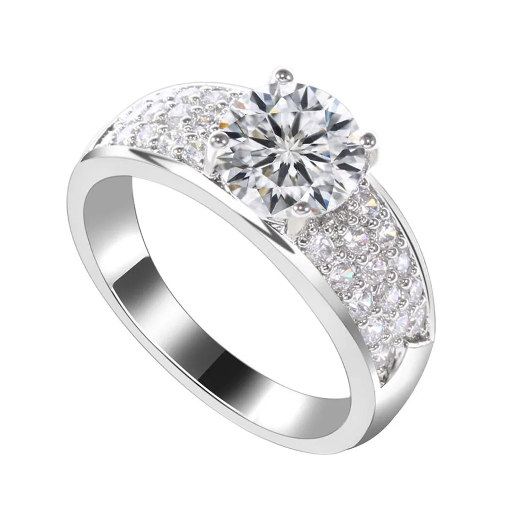 Silver ring Wedding Engagement For Women Unisex VTQHYMXS | Украшения и аксессуары