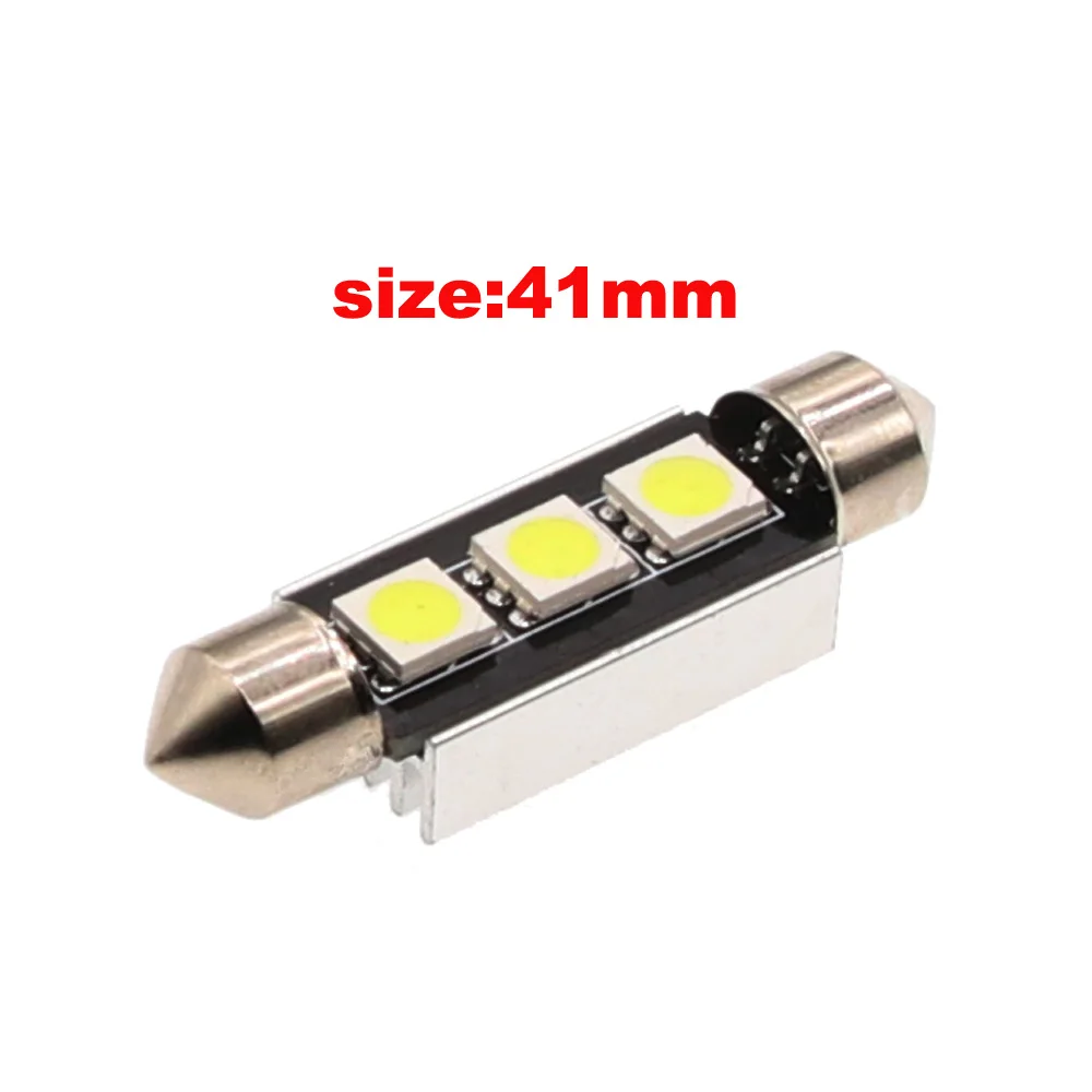 10 шт. 36 мм 39 41 3 SMD 5050 Чистый белый купол гирлянда CANBUS Нет Ошибка автомобилей