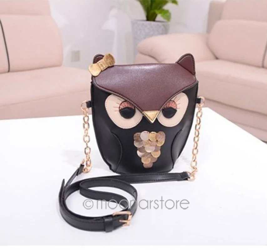 Модные женские туфли кожа Сумки Винтаж Мультфильм crossbody сумка сова лиса на плечо
