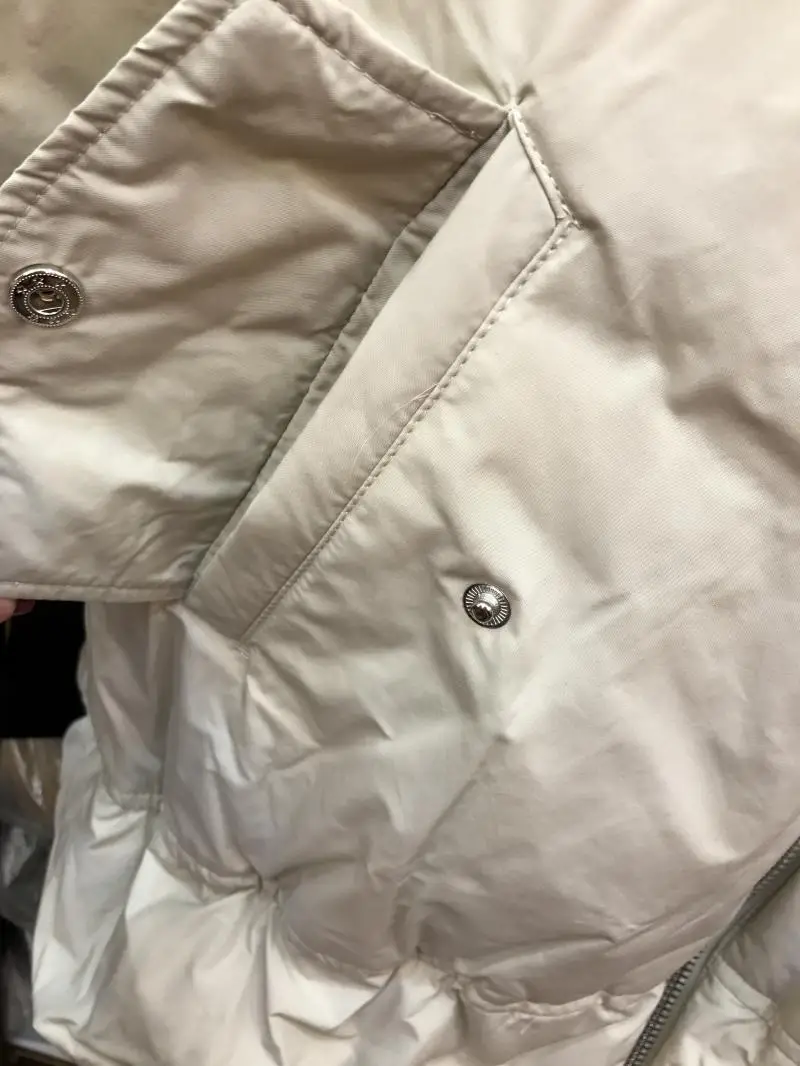 Новинка, корейский стиль женские пуховик женская зимняя куртка puffer parka ткань из натурального меха енота Красный Черный Крем негабаритных