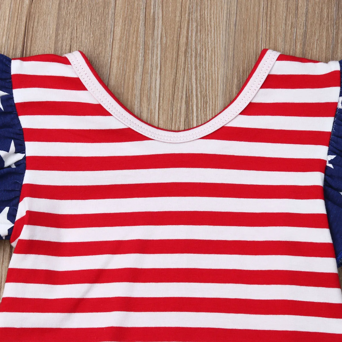 America Stars &amp Stripe Baby Girl Independence Day Tops+Shorts Firework Summer Clothes Outfit Sets | Детская одежда и обувь