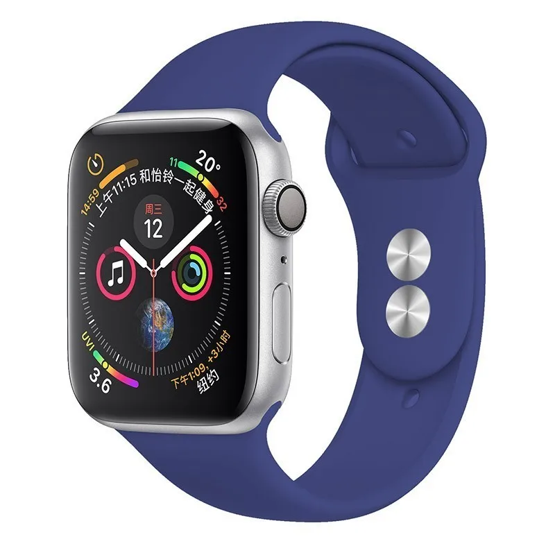 06 Royal blue Силиконовый ремешок для Apple Watch 42 мм 5 4 3 iwatch ремешок 38 мм 44 мм 40 мм pulseira correa Браслет Смарт часы аксессуары петля - Цвет ремешка: 06 Royal blue