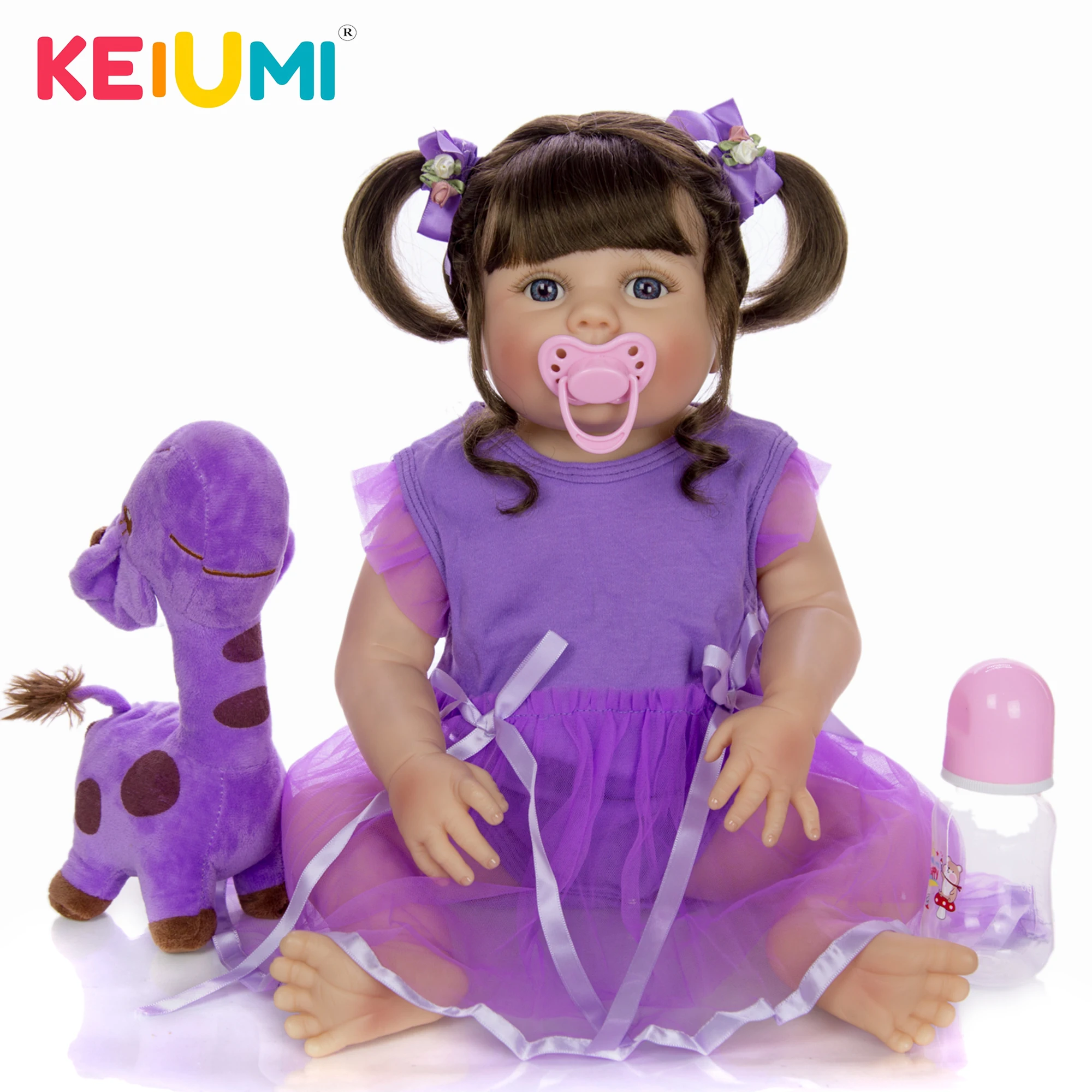 KEIUMI Новый Reborn Boneca всего тела силиконовые куклы 23 дюйма 57 см Baby DOLL Игрушки для