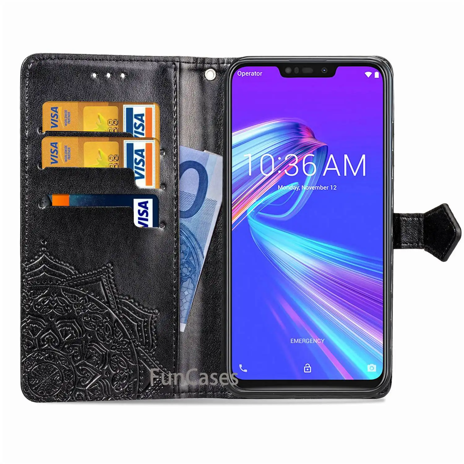 Кожаный чехол для asus zenfone max m2 zb633kl магнитный кошелек кожаный книжка
