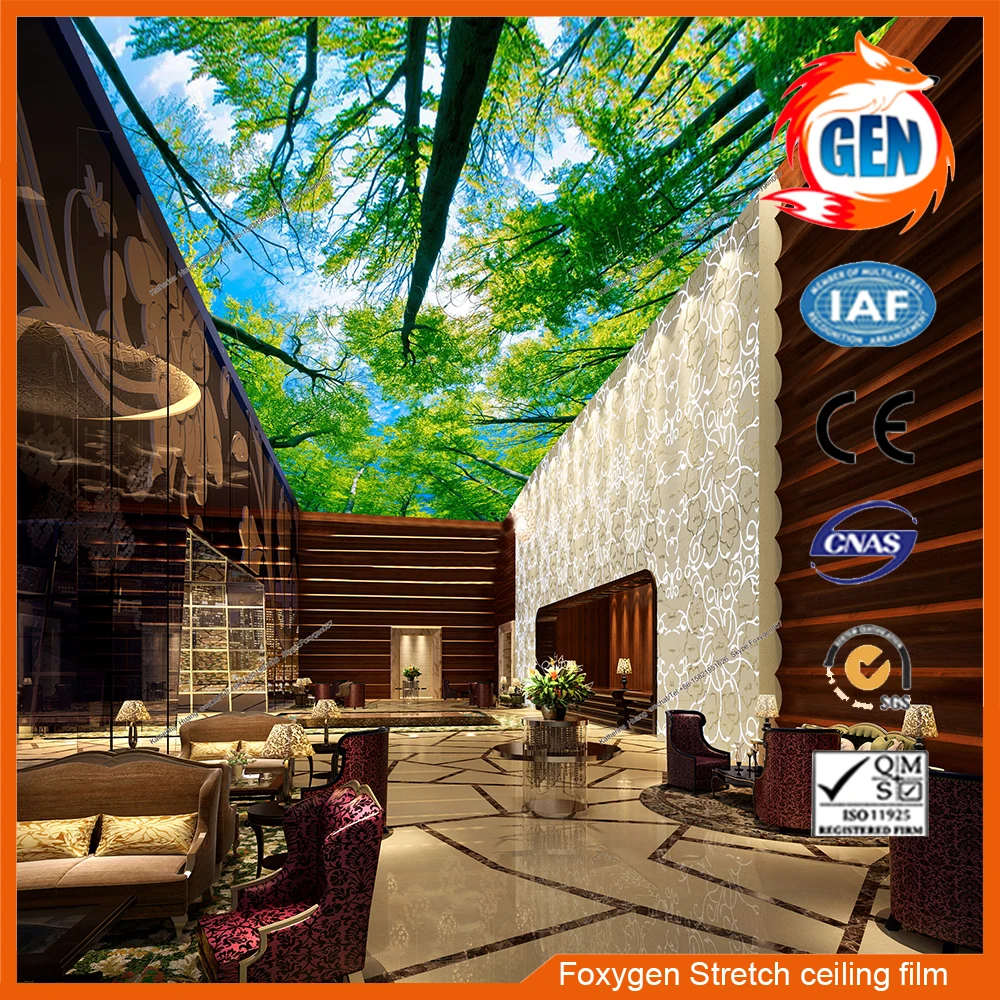 ПВХ потолочное и настенное покрытие декоративная потолочная стрейчевая ткань от