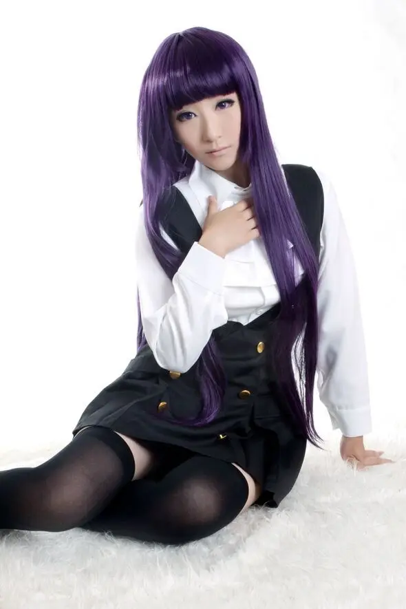 HAIRJOY Inu X Boku SS Ririchiyo Shirakiin фиолетовый костюм для косплея головной убор