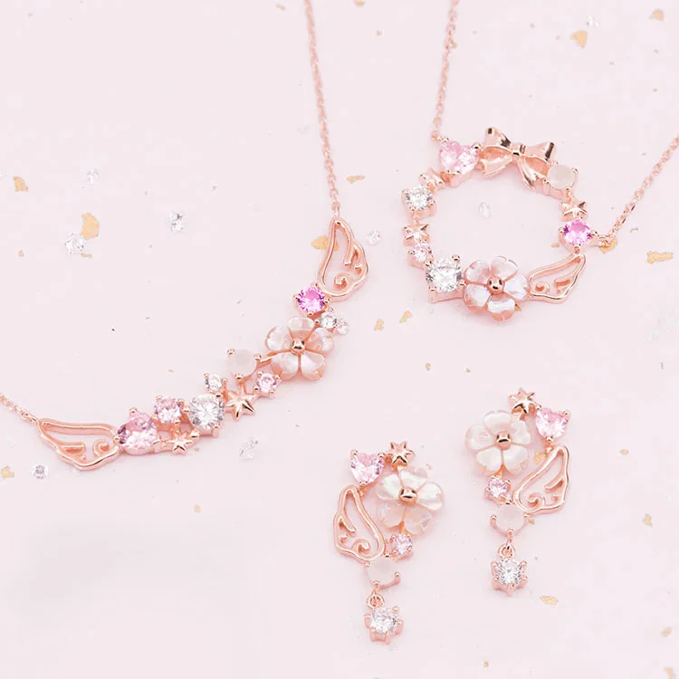 Card Captor Sakura Розовый венок Rosegold Цепочки и ожерелья с подвесками Косплэй Опора