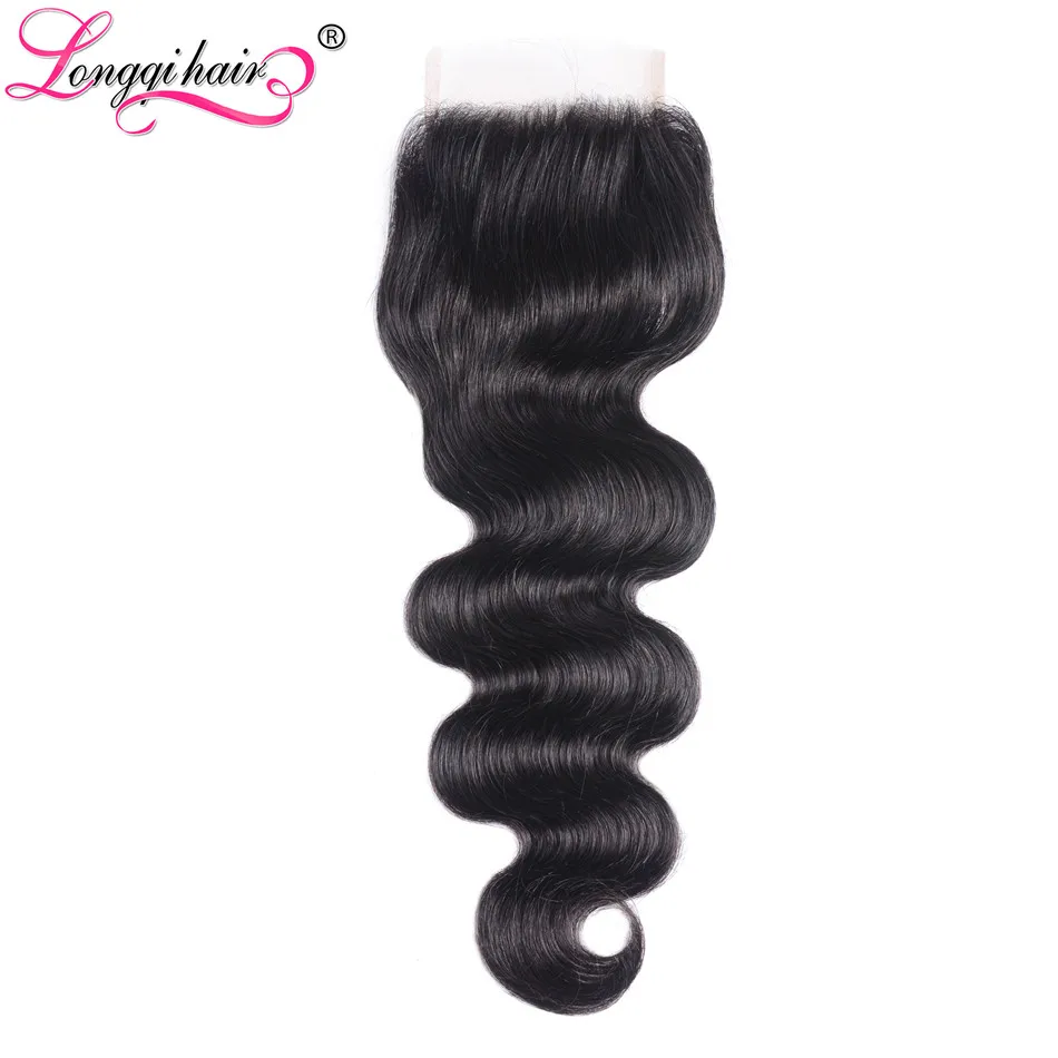 Longqi волосы для тела волна 2 пучка с закрытием бразильские Remy человеческие пучки