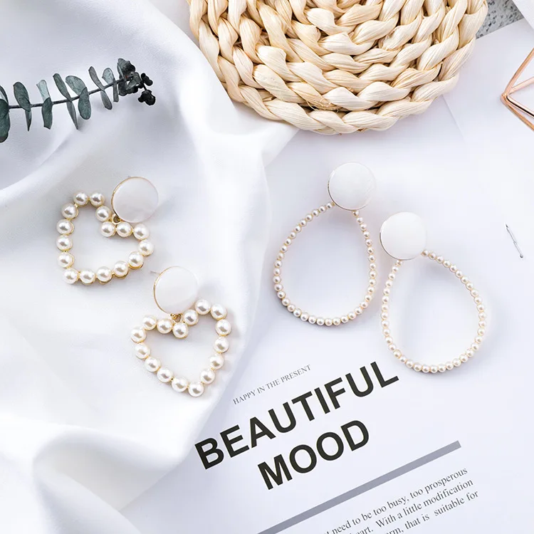 Luxury Imitate Pearl Earrings for Women Temperament Water Drop Shape Dangle Fashion Accessories Jewelry Evening CEL294 | Украшения и