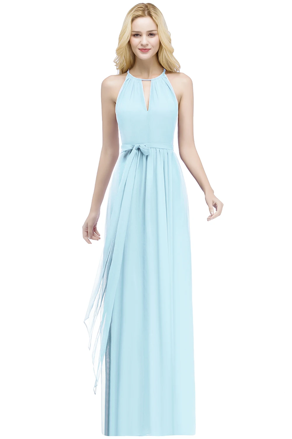 Vestido de festa longo A Line Purple Bridemaid Dresses Long Halter Simple Chiffon Prom Dress Wedding Party Gowns | Свадьбы и