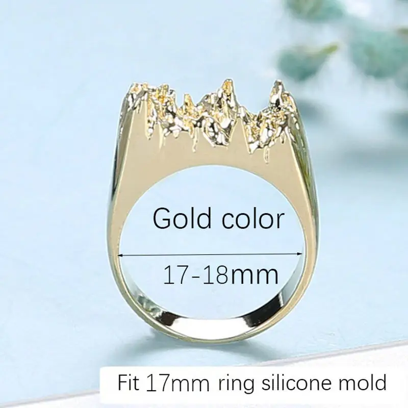 metal ring gold 17mm SNASAN силиконовая форма пик для ювелирных изделий Клифф Стиль Кольцо Плесень Смола силиконовая форма ручная работа, сделай сам, ремесло формы для эпоксидной смолы инструмент - Цвет: metal ring gold 17mm