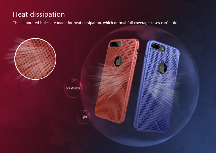 Для iphone 8 Plus Nillkin теплоотвод жесткая задняя ПК Матовая защитная Крышка Воздушный чехол Nilkin для iphone 8 Plus чехол для телефона