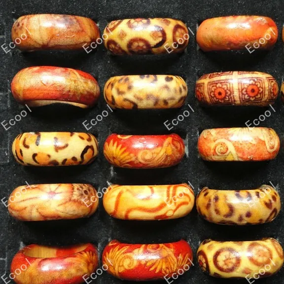 10 шт. модные цельные ювелирные изделия разных размеров деревянные мужские