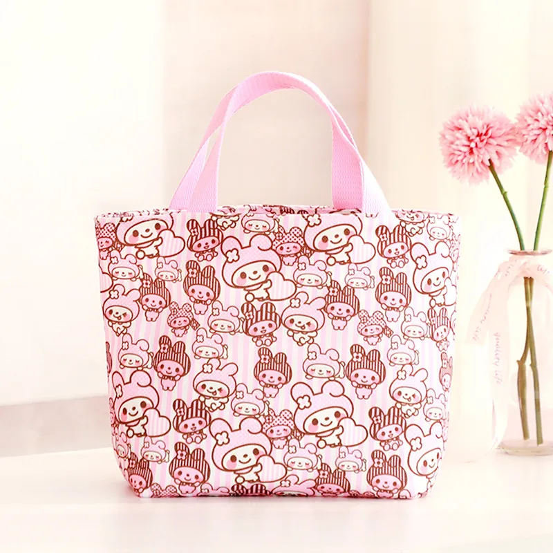 Золотой Мультфильм Хелло Китти Мелодия Cinnamoroll пудинг собака холст женская сумка-шоппер сумки на плечо детский Ланчбокс Экологически чистая сумка сумки - Цвет: Золотой