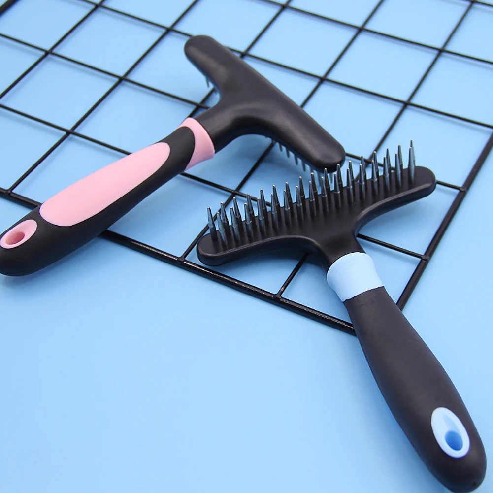 Щетк расческа для питомца удаление Shedding грабли двухрядные зубы собака кошка мех