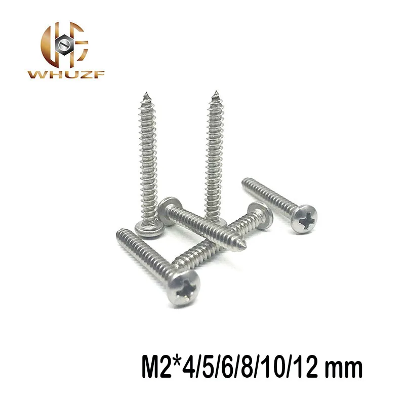 

500pcs M2*4/5/6/8/10/12 mm Laptop Screws Computer Screw GB phillip Plate with nickel pan head head Self Tapping Screws