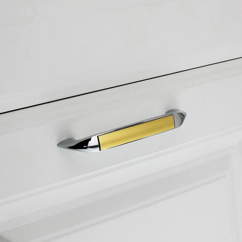 Современная простая дверная ручка для шкафа черная Хромированная вытягивания