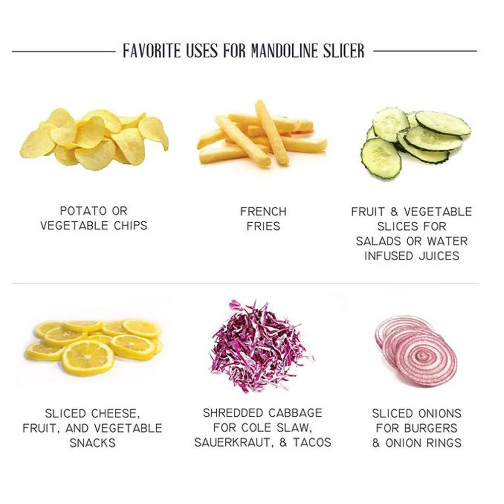 2018 новый регулируемый овощерезка мандолина Slicer 5 Blade из нержавеющей стали нож для