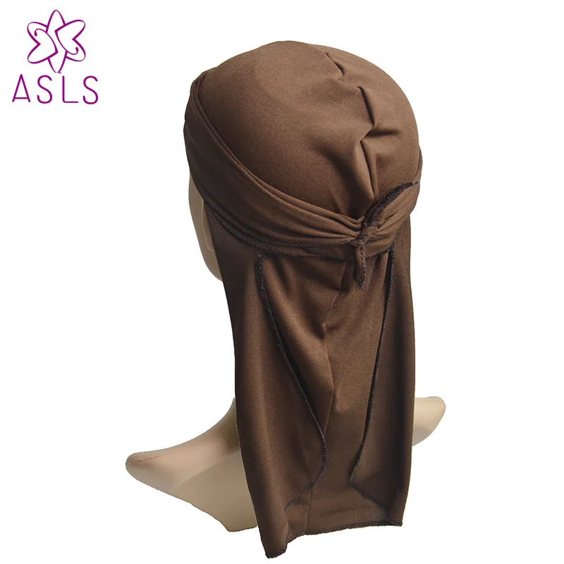 Новинка, модная мужская кепка, модная, элегантная, спандекс, King's Durag, Байкерская, головной убор, Skullcap, бандана, Ду, тряпка, аксессуары для волос - Цвет: Шоколад
