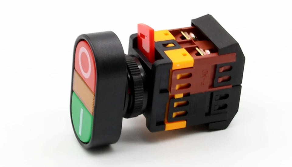 APBB22N 220V AC светодиодный желтый светильник ON/OFF START STOP Мгновенный кнопочный переключатель 22 мм 1 NO NC