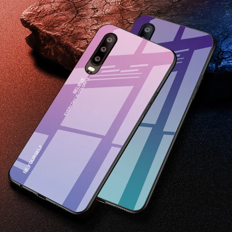 Градиентный чехол из закаленного стекла для Xiaomi Redmi Note 5 6 Pro Pocophone F1 Mi8 Mi A2 Lite 6X 5X A1 7 9