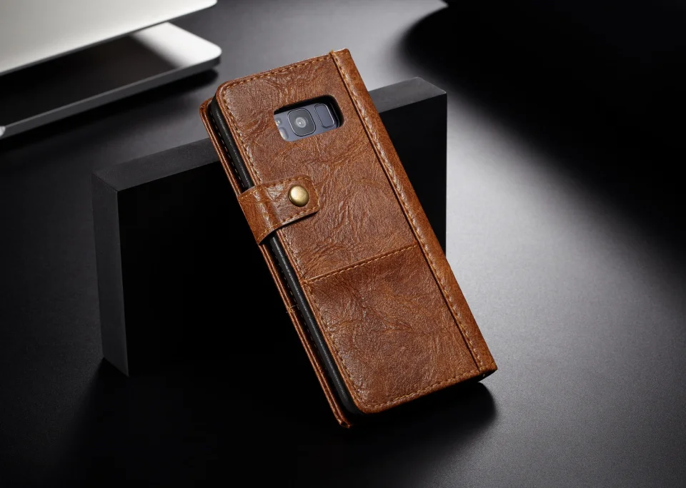 Чехол CaseMe Винтаж кожаный бумажник чехол для Samsung Galaxy S8/плюс Чехол внутренний и пригласительная открытка держатели Слоты Кнопка флип-кейсы