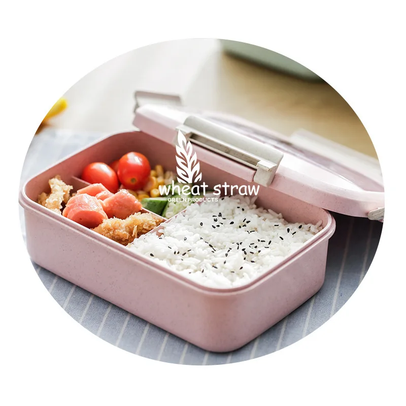 Портативная герметичная коробка для еды Lonchera Wheat Stalk Marmita Bento с ложками детей