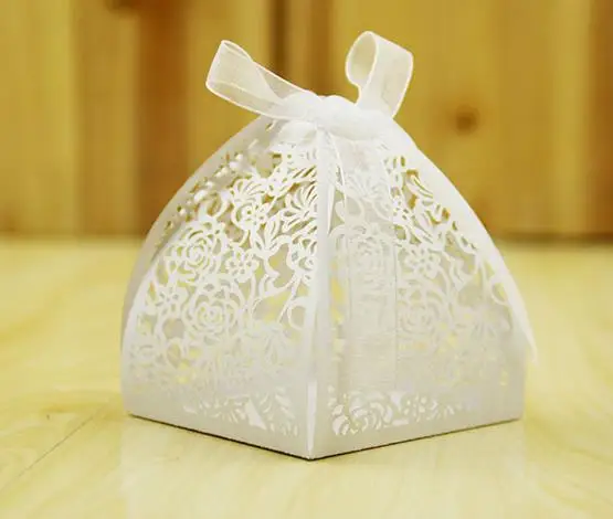 Розовый полый лазер коробка для конфет свадебный подарок дня рождения вечеринки