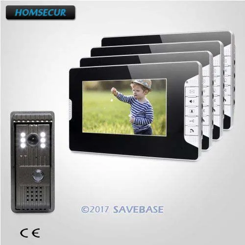 HOMSECUR 7 дюймов видео входная дверь безопасности видеодомофон с ИК Ночное видение