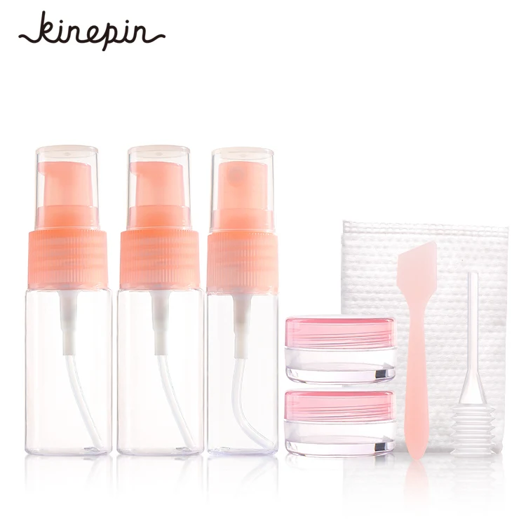 Pink 8 шт. косметический контейнер, набор, профессиональный дорожный набор с коробкой для хранения, косметический флакон с распылителем, баночка для розлива крема для лица - Цвет: Pink