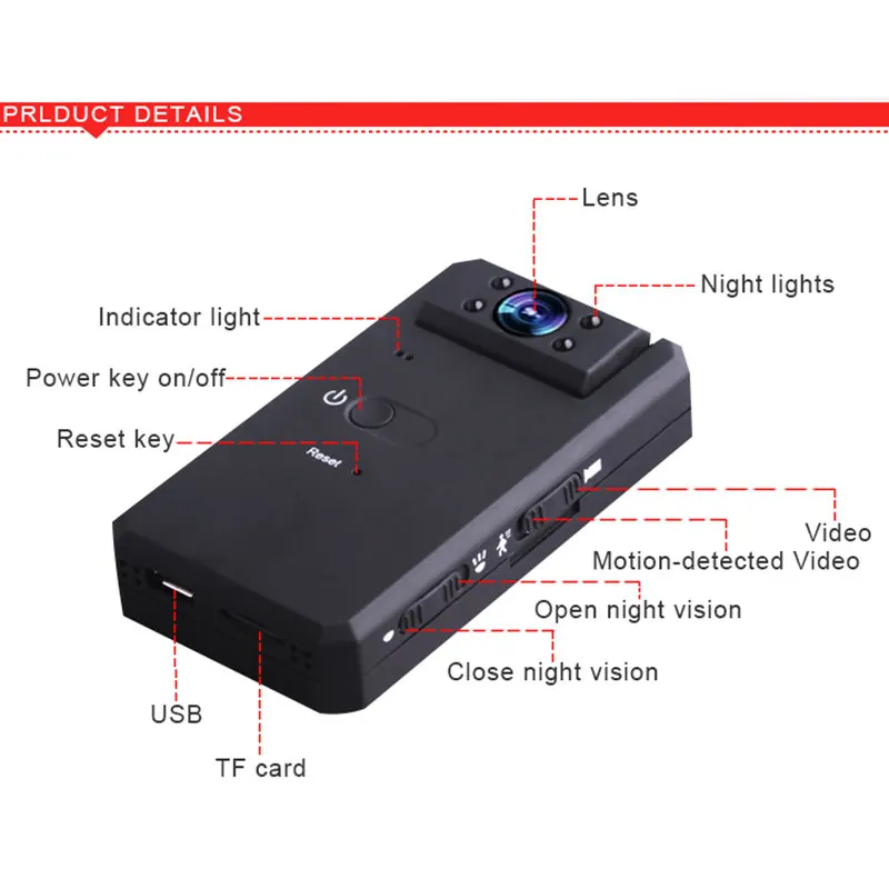 Working 10 Hours 1080P Infrared Night Vision Mini DV Camera Nanny Digital Micro Cam Motion Detection Camcorder pk SQ8 SQ11 | Электроника