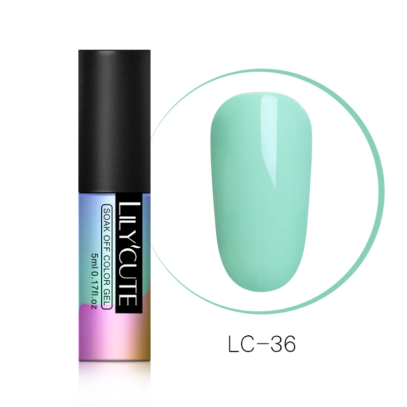 LC36 LILYCUTE гель для нейл-арта 5 мл чистый цвет ногтей УФ светодиодный Гель-лак для Ногтей Стойкий Макарон замачиваемый лак гель лак - Цвет: LC36