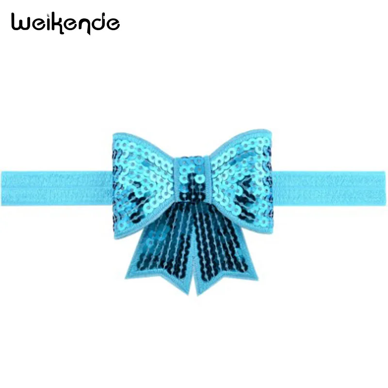New Children Sequins Bows Soft Solid Headbands Hair Knot Elastic Hairbands Kids Girls Bands Accessories 1 piece | Детская одежда и