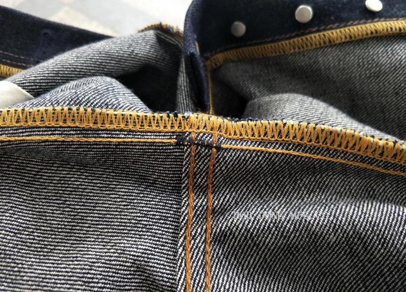 BOB DONG 23oz Flash Back Pockets Motorcycle Style Men's Jeans Selvage Denim Blue
