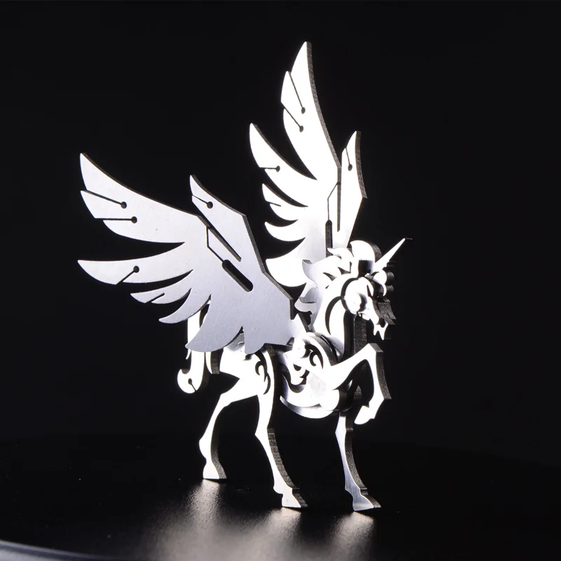

3D металлический пазл Единорог DIY Серебряная коллекция Сборная модель Бесплатный клей подарок на день рождения подарок для детей обучающие ...