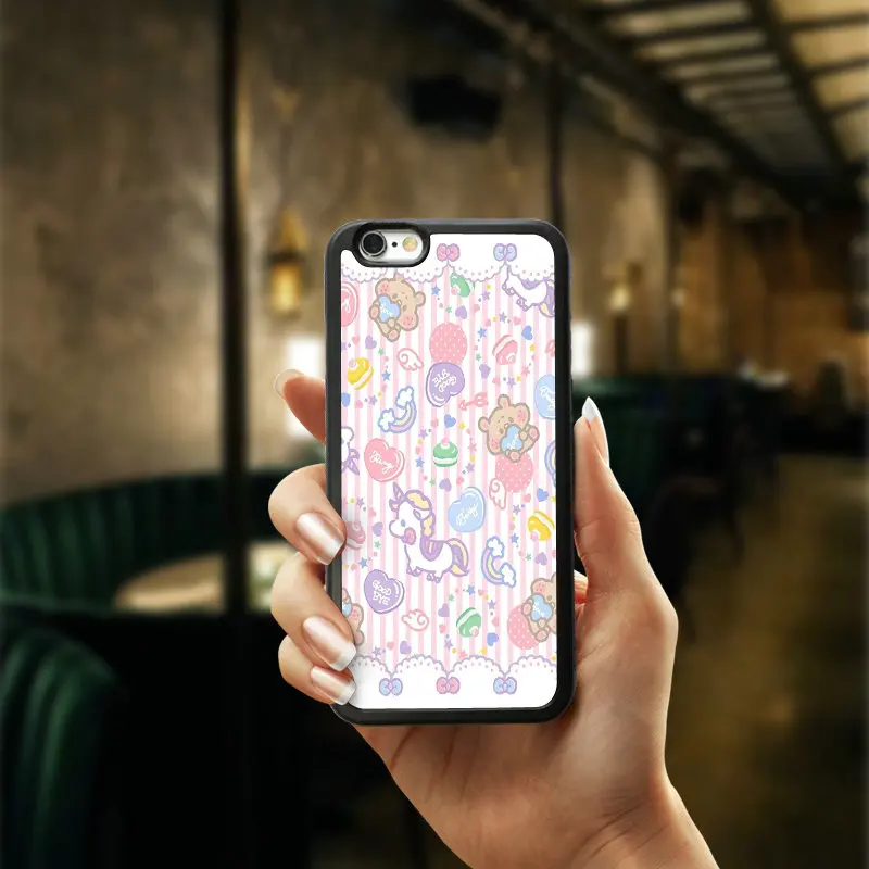 Узорчатые чехлы Защита для iPhone 6 6S мобильный телефон сумка чехол черный Задняя